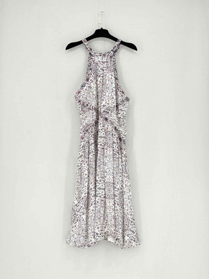 Pre - loved L'AGENCE Purple Multicolor Size US 12 Midi Dress at Reems Closet