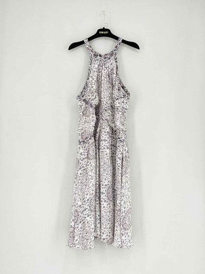 Pre - loved L'AGENCE Purple Multicolor Size US 12 Midi Dress at Reems Closet