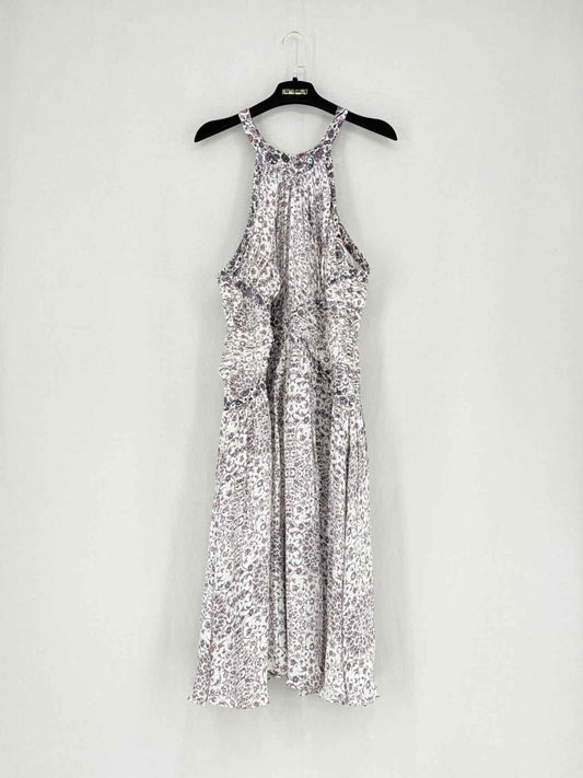 Pre - loved L'AGENCE Purple Multicolor Size US 12 Midi Dress at Reems Closet