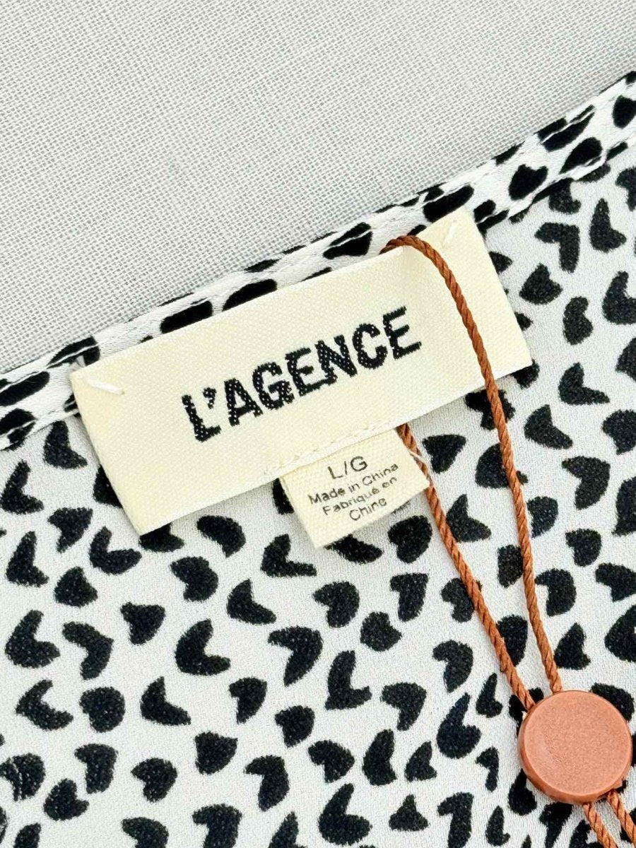 Pre - loved L'AGENCE White & Black Heart Print Size Large Camisole at Reems Closet