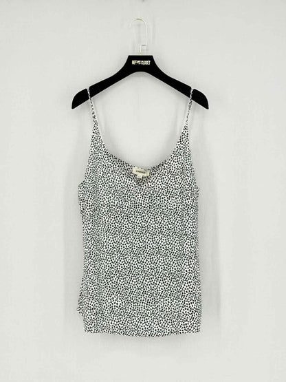 Pre - loved L'AGENCE White & Black Heart Print Size Large Camisole at Reems Closet