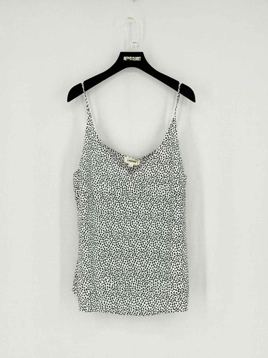 Pre - loved L'AGENCE White & Black Heart Print Size Large Camisole at Reems Closet