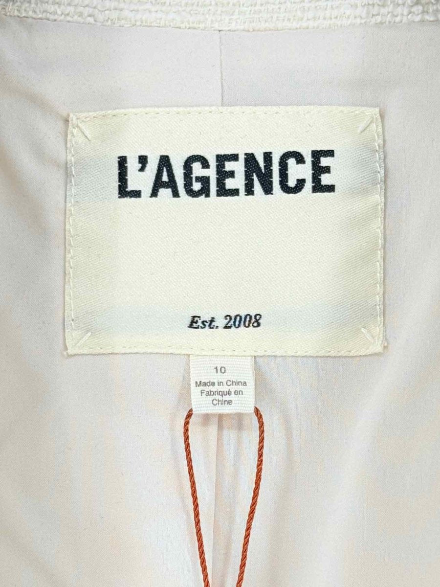 Pre - loved L'AGENCE White Boucle Size US 10 Jacket at Reems Closet