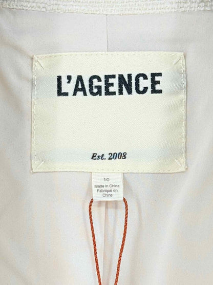 Pre - loved L'AGENCE White Boucle Size US 10 Jacket at Reems Closet