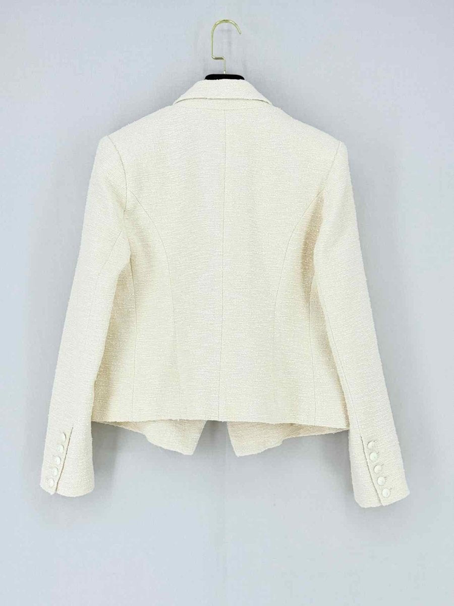 Pre - loved L'AGENCE White Boucle Size US 10 Jacket at Reems Closet