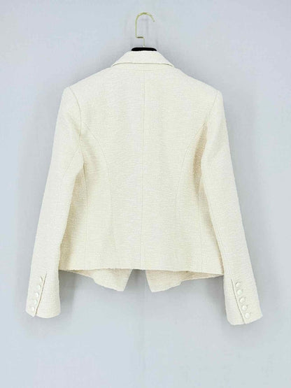 Pre - loved L'AGENCE White Boucle Size US 10 Jacket at Reems Closet