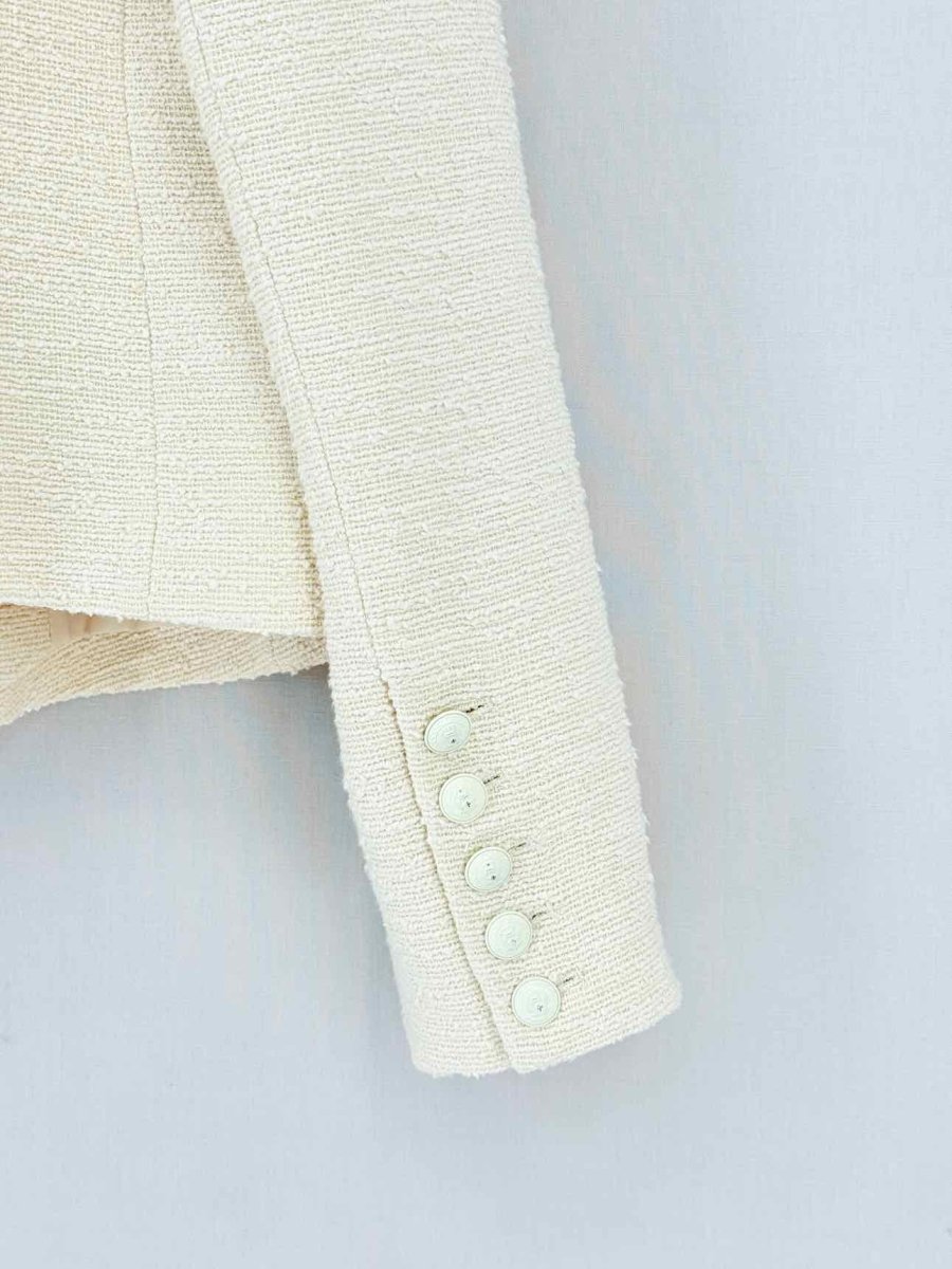 Pre - loved L'AGENCE White Boucle Size US 10 Jacket at Reems Closet