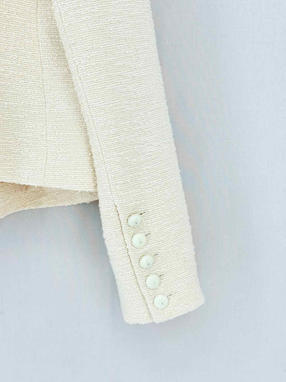 Pre - loved L'AGENCE White Boucle Size US 10 Jacket at Reems Closet