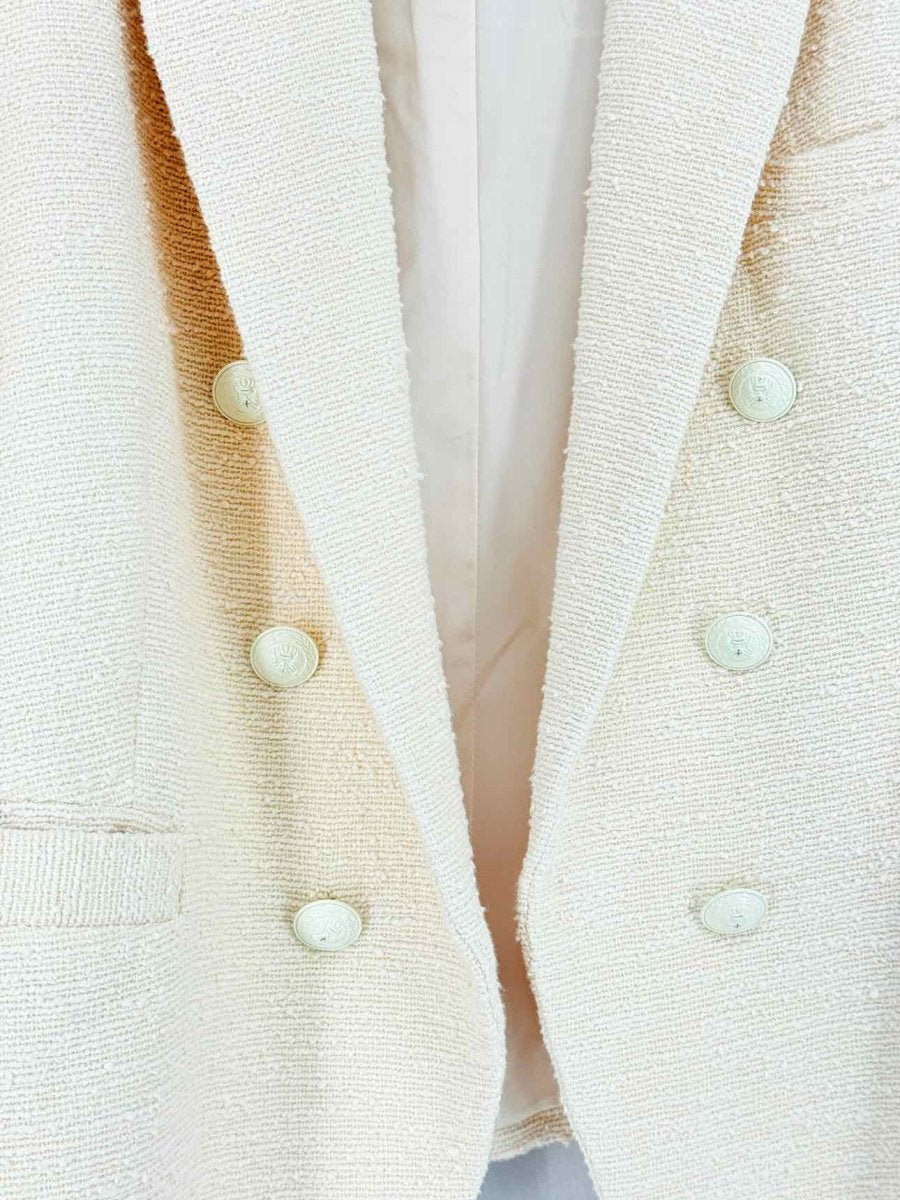 Pre - loved L'AGENCE White Boucle Size US 10 Jacket at Reems Closet