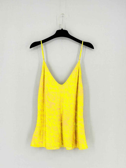 Pre - loved L'AGENCE Yellow Snakeskin Print Size Large Camisole at Reems Closet