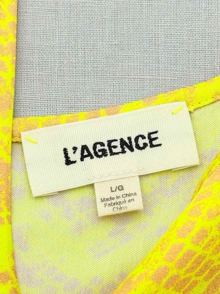 Pre - loved L'AGENCE Yellow Snakeskin Print Size Large Camisole at Reems Closet