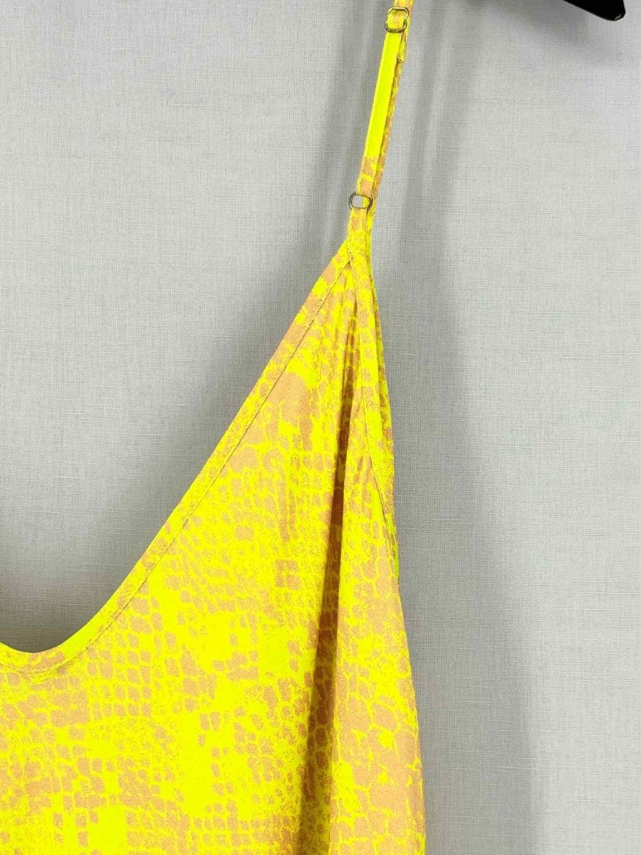 Pre - loved L'AGENCE Yellow Snakeskin Print Size Large Camisole at Reems Closet