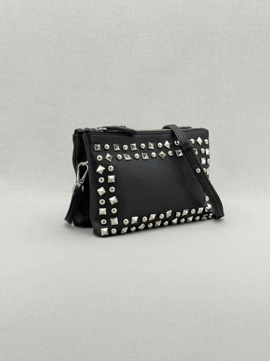 Pre - loved LAISA Black Studded Crossbody at Reems Closet