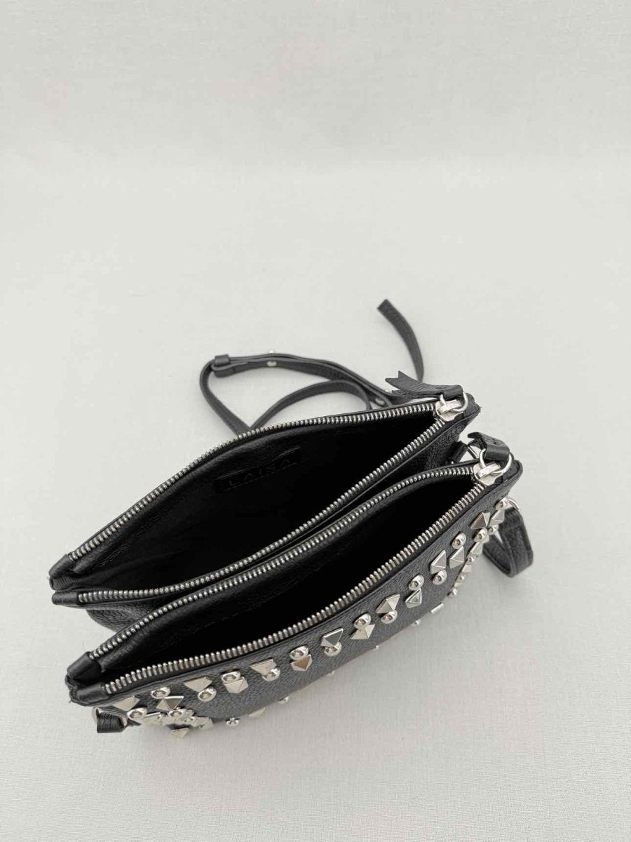 Pre - loved LAISA Black Studded Crossbody at Reems Closet