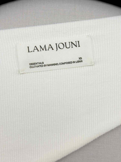 Pre - loved LAMA JOUNI White Ribbed Size XSmall Short Dress at Reems Closet