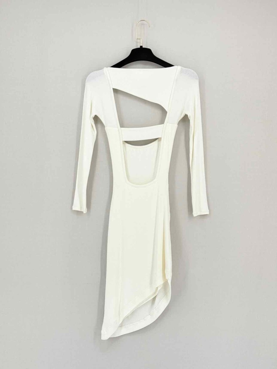 Pre - loved LAMA JOUNI White Ribbed Size XSmall Short Dress at Reems Closet