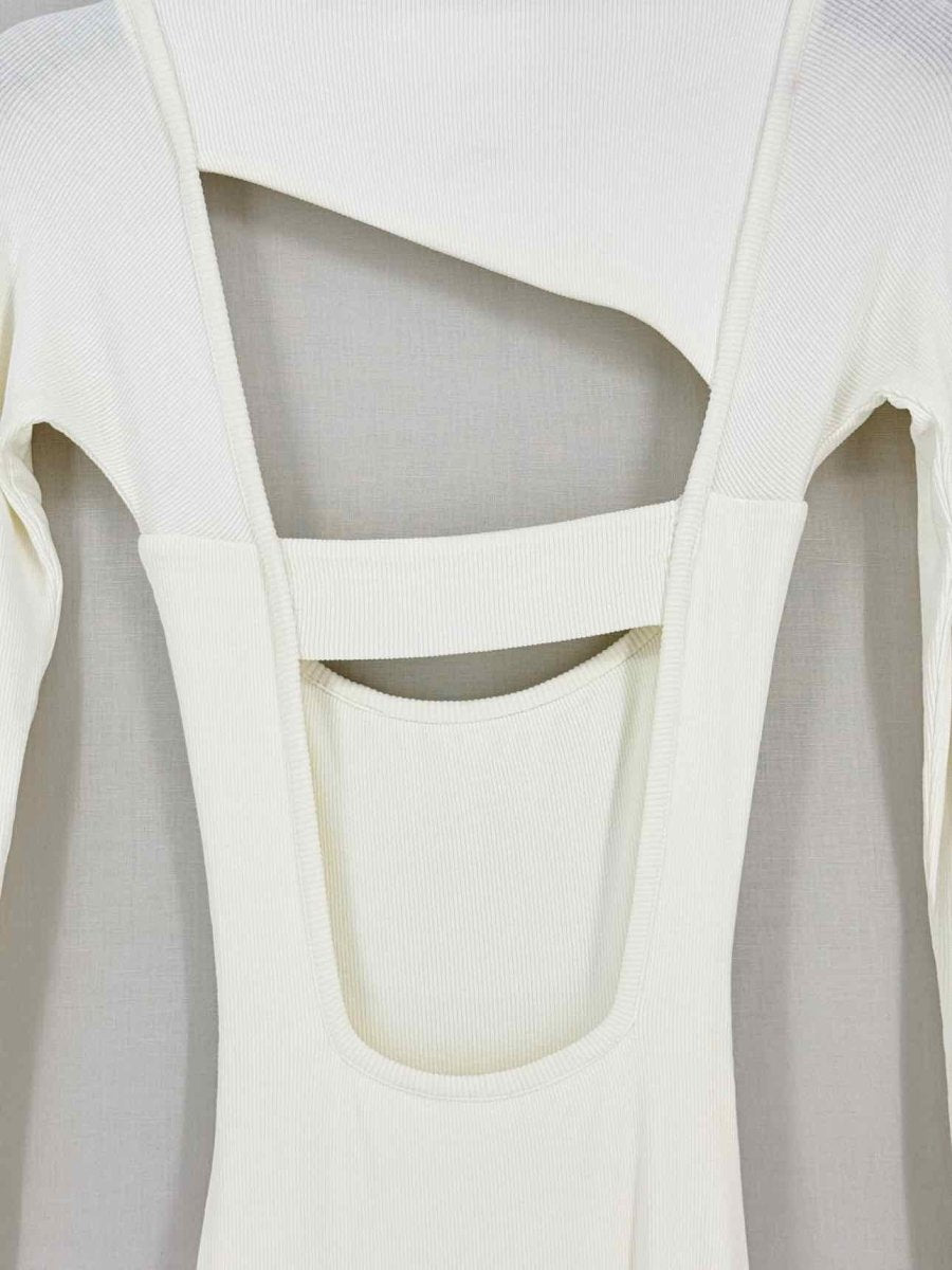 Pre - loved LAMA JOUNI White Ribbed Size XSmall Short Dress at Reems Closet