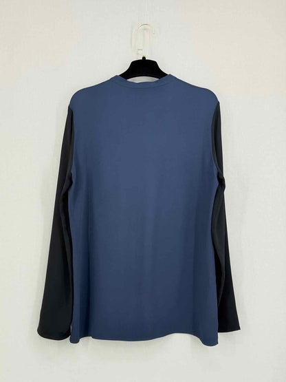 Pre - loved LANVIN Blue & Black Size Medium Top at Reems Closet
