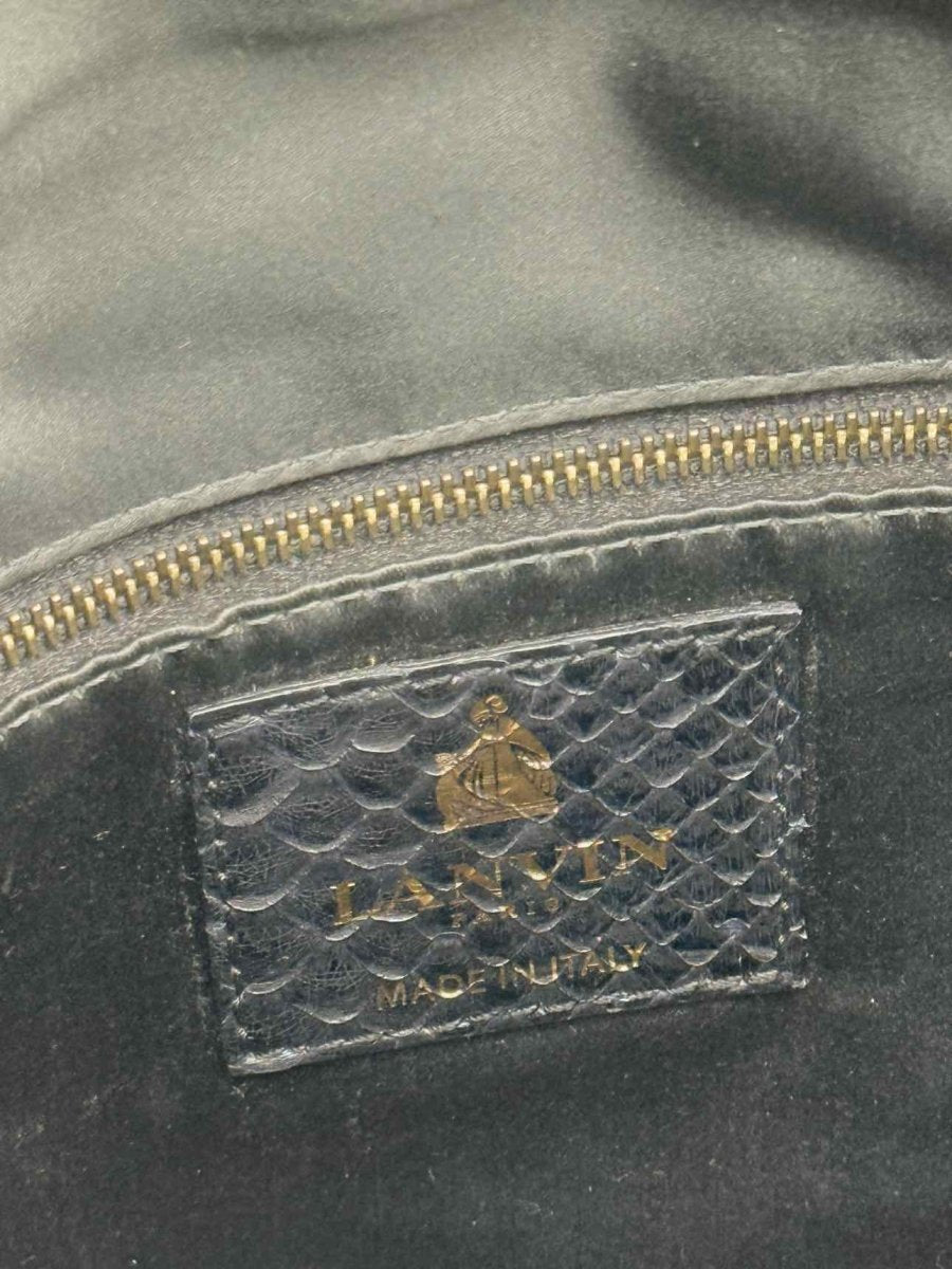 Pre - loved LANVIN Bow Navy Shoulder Bag at Reems Closet