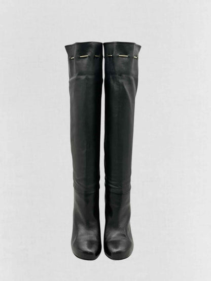 Pre - loved LANVIN Drawstring Black Size EU 41 Knee High Boots at Reems Closet