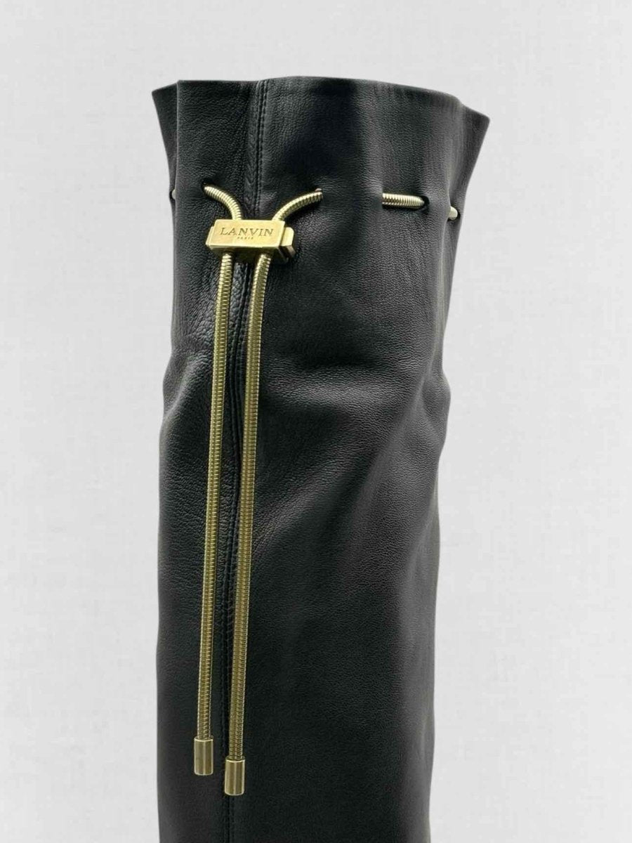 Pre - loved LANVIN Drawstring Black Size EU 41 Knee High Boots at Reems Closet