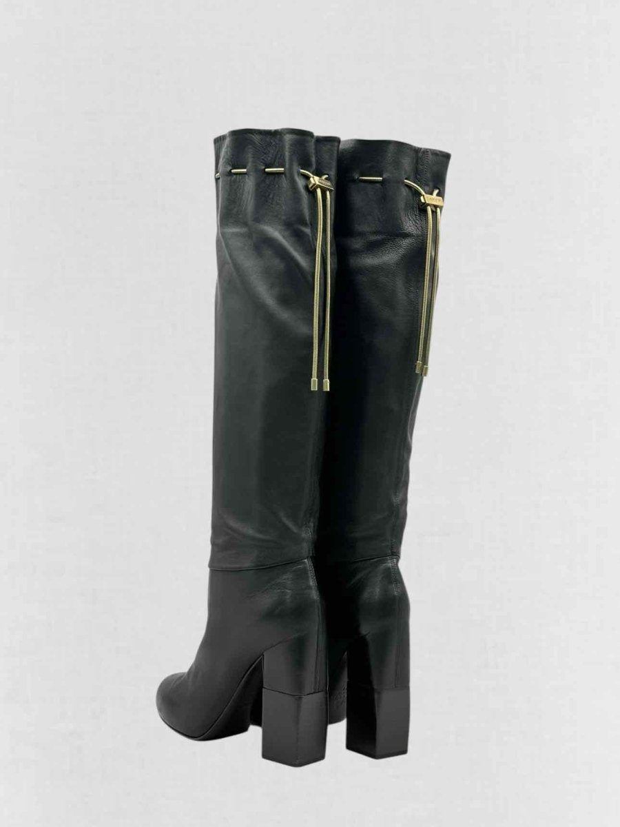 Pre - loved LANVIN Drawstring Black Size EU 41 Knee High Boots at Reems Closet