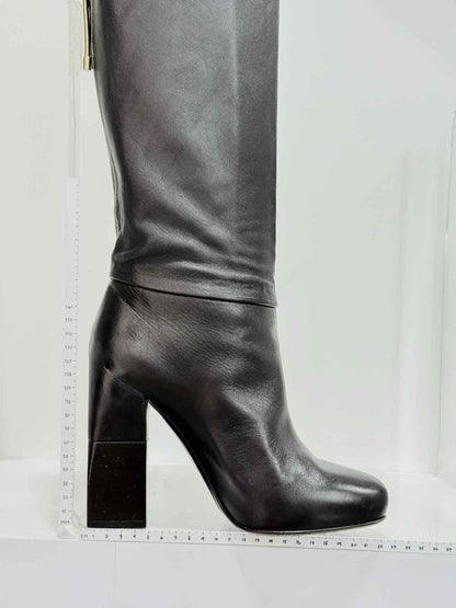 Pre - loved LANVIN Drawstring Black Size EU 41 Knee High Boots at Reems Closet