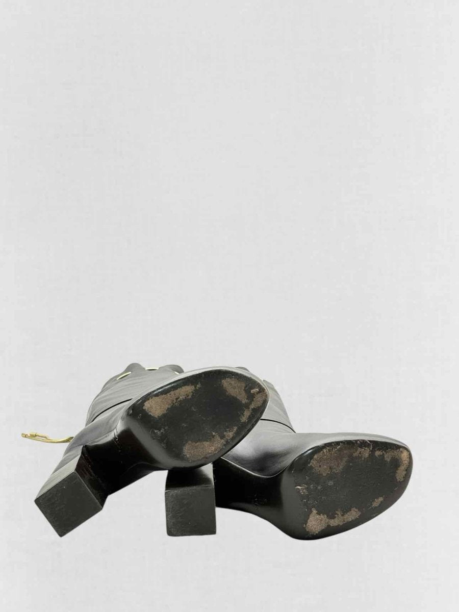 Pre - loved LANVIN Drawstring Black Size EU 41 Knee High Boots at Reems Closet