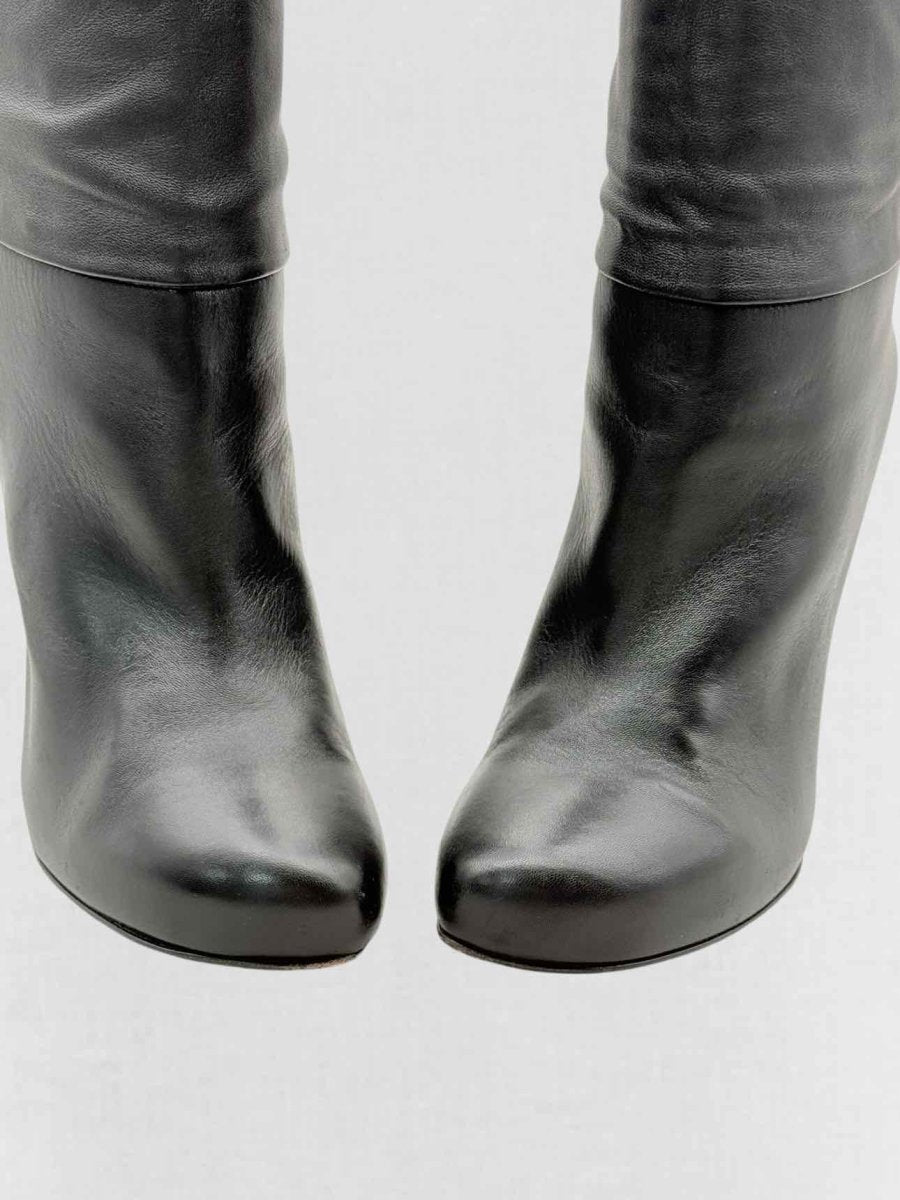 Pre - loved LANVIN Drawstring Black Size EU 41 Knee High Boots at Reems Closet