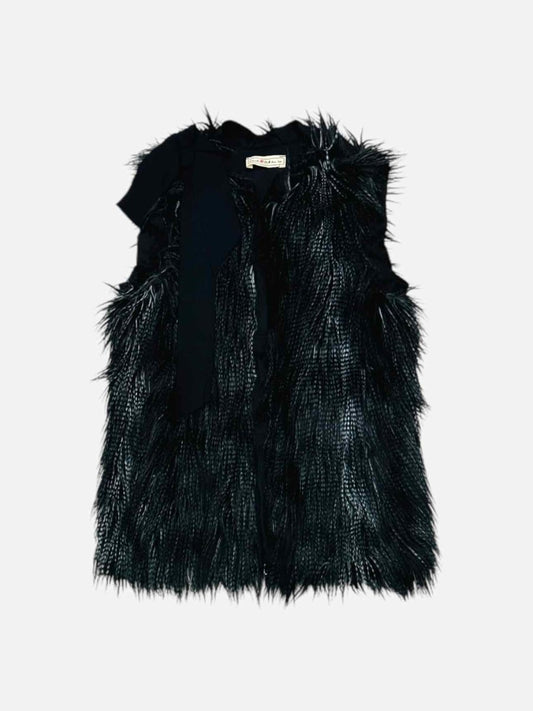 Pre - loved LANVIN Feather Black Size US 6 Gilet at Reems Closet