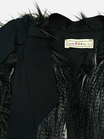 Pre - loved LANVIN Feather Black Size US 6 Gilet at Reems Closet