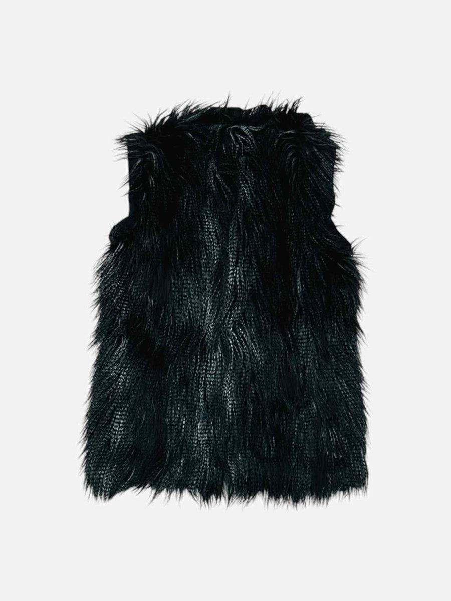 Pre - loved LANVIN Feather Black Size US 6 Gilet at Reems Closet
