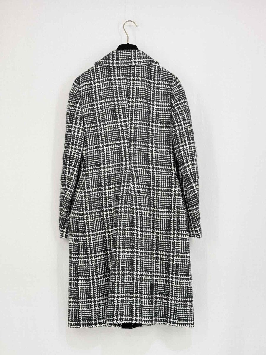 Pre - loved LANVIN Grey & White Check Size US 2 Coat at Reems Closet