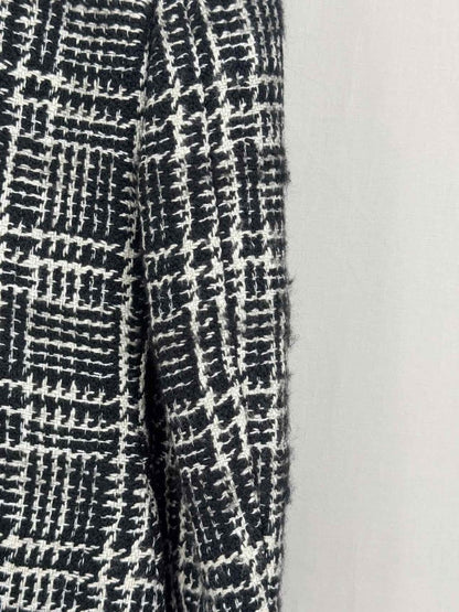 Pre - loved LANVIN Grey & White Check Size US 2 Coat at Reems Closet