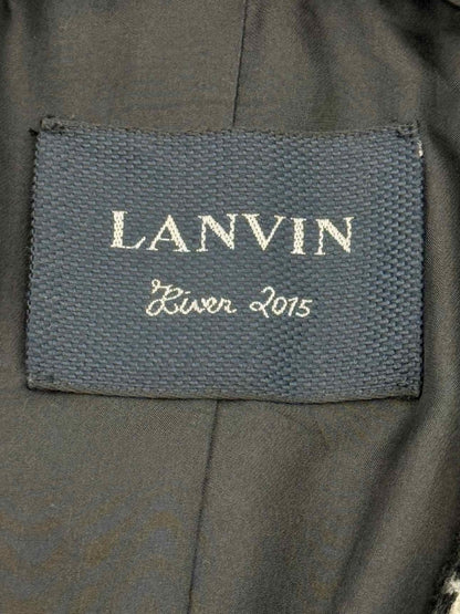 Pre - loved LANVIN Grey & White Check Size US 2 Coat at Reems Closet