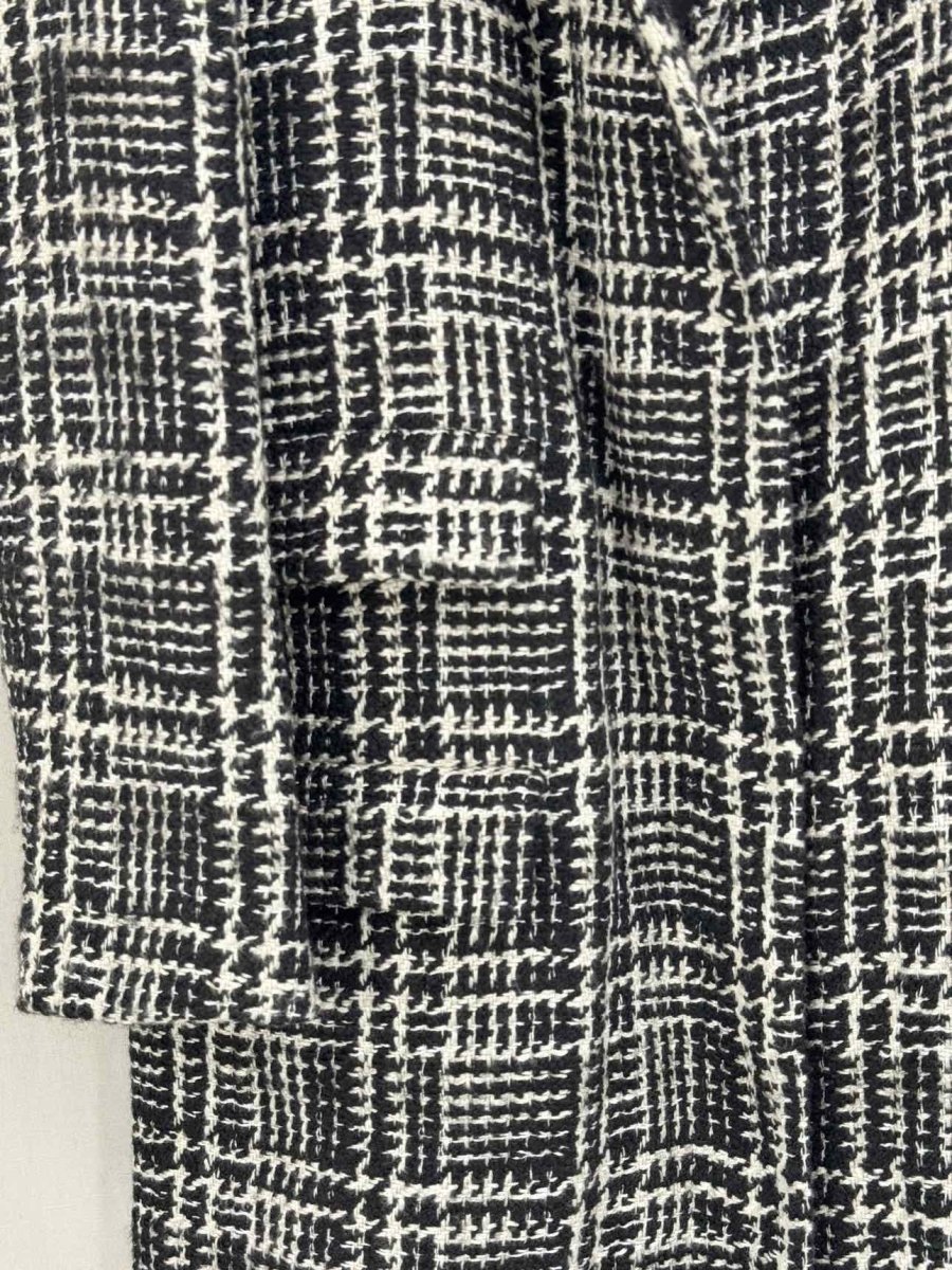 Pre - loved LANVIN Grey & White Check Size US 2 Coat at Reems Closet