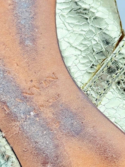 Pre - loved LANVIN Mary Jane Metallic Gold Size EU 39 Ballet Flats at Reems Closet