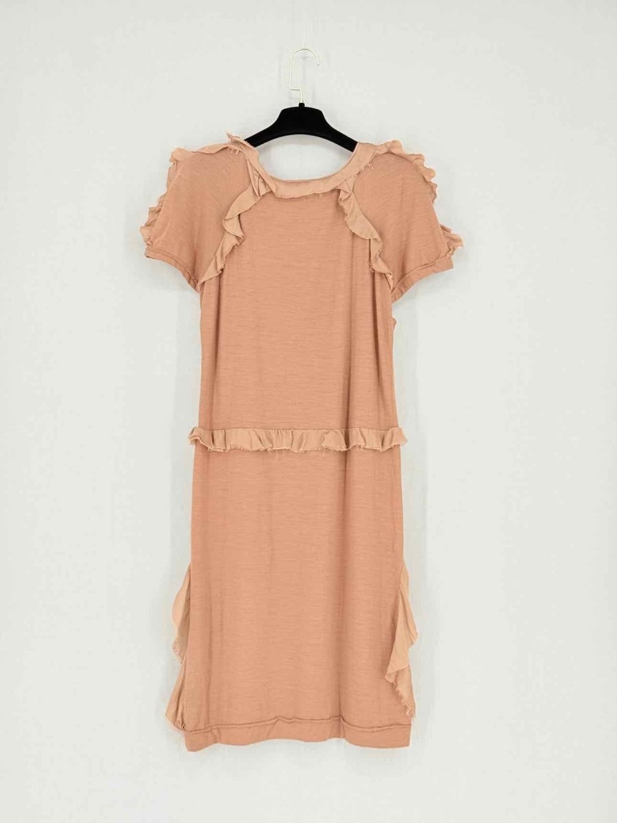 Pre - loved LANVIN Mocha Size Medium Short Dress at Reems Closet