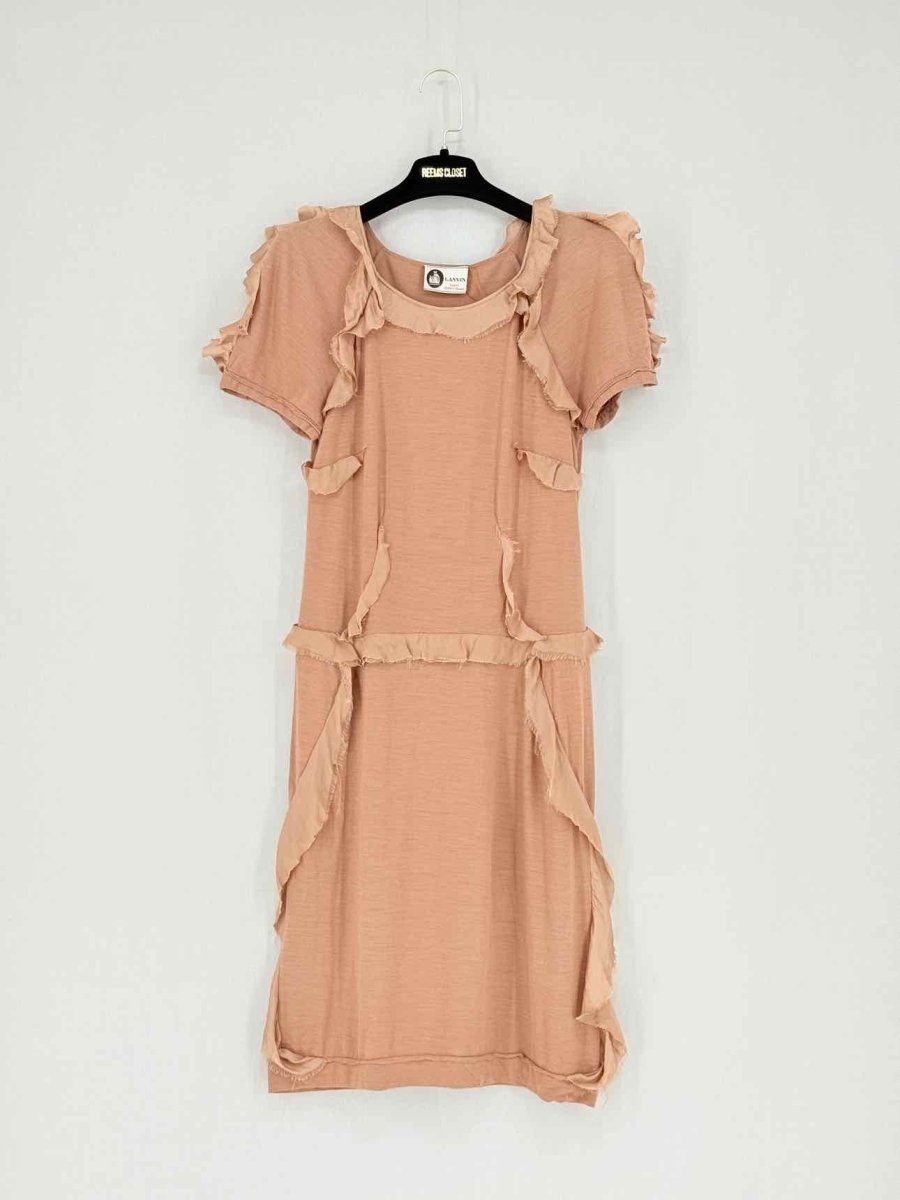 Pre - loved LANVIN Mocha Size Medium Short Dress at Reems Closet