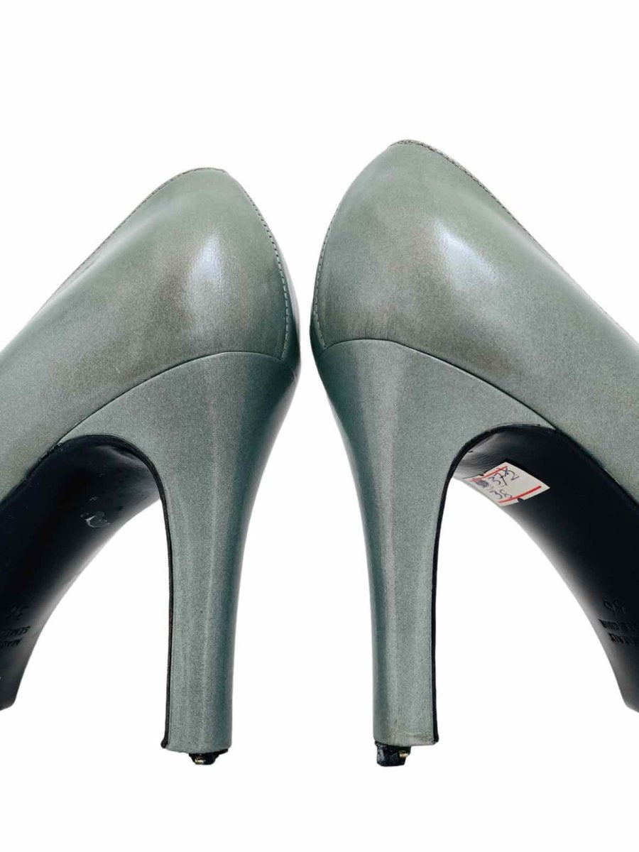 Pre - loved LANVIN Pointed Toe Green Pumps at Reems Closet