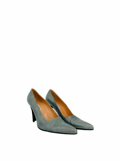 Pre - loved LANVIN Pointed Toe Green Pumps at Reems Closet