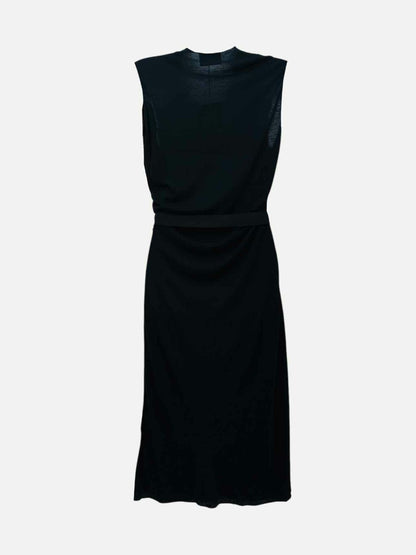 Pre - loved LANVIN Ruffled Black Size Medium Midi Dress at Reems Closet