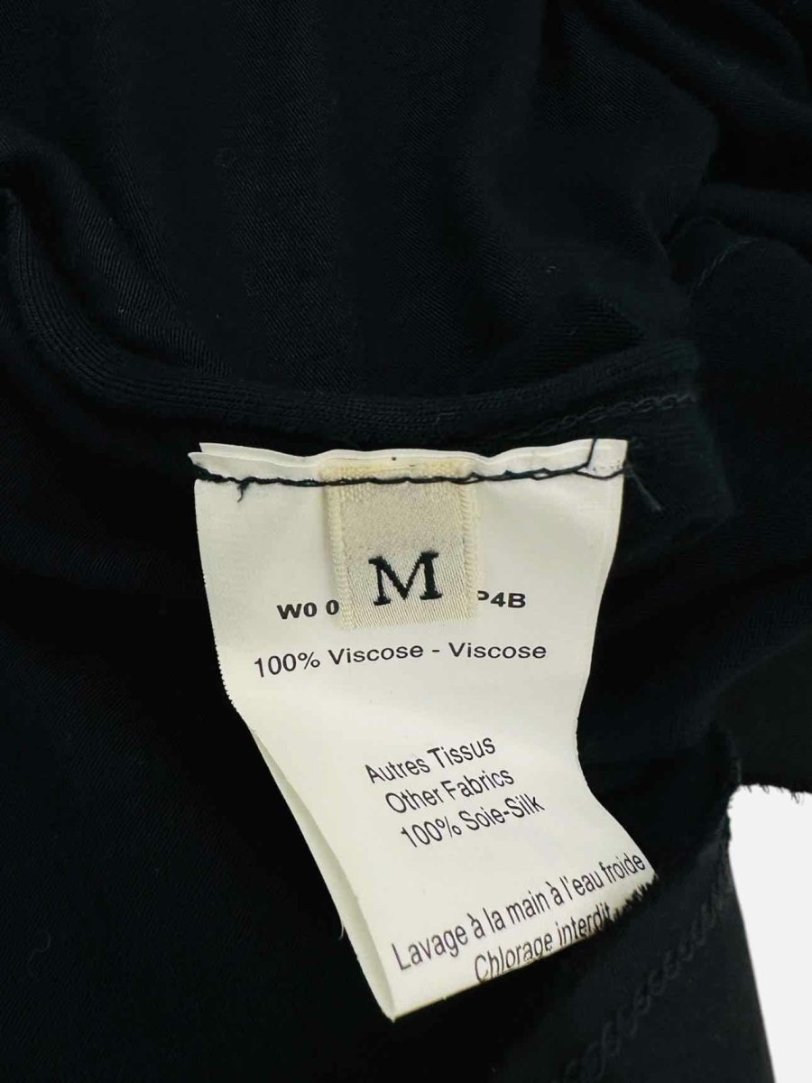 Pre - loved LANVIN Ruffled Black Size Medium Midi Dress at Reems Closet