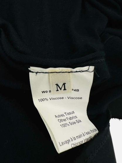 Pre - loved LANVIN Ruffled Black Size Medium Midi Dress at Reems Closet