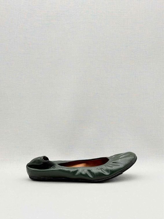Pre-loved LANVIN Scrunch Green Size EU 38 Ballet Flats at Reems Closet