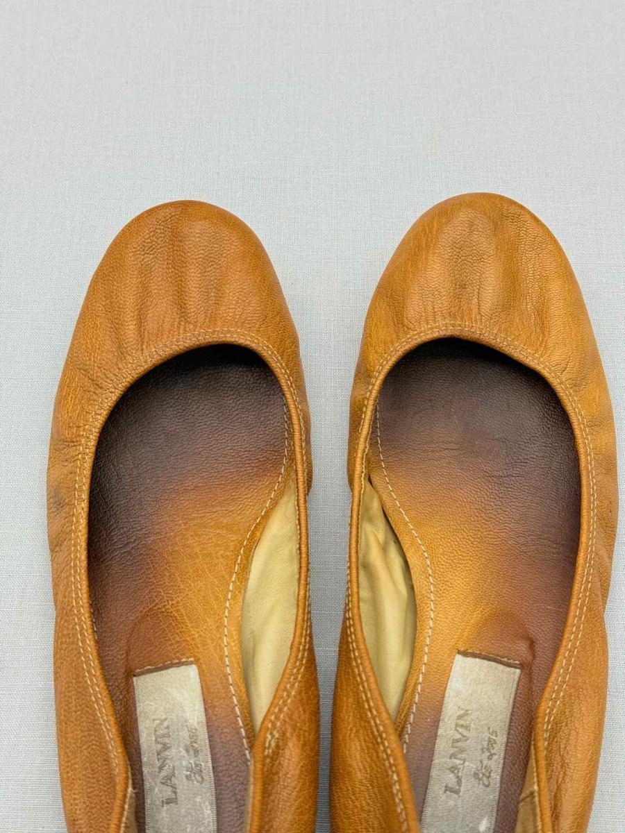 Pre-loved LANVIN Scrunch Tan Size EU 38 Ballet Flats at Reems Closet