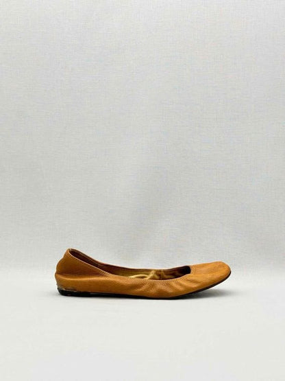 Pre-loved LANVIN Scrunch Tan Size EU 38 Ballet Flats at Reems Closet