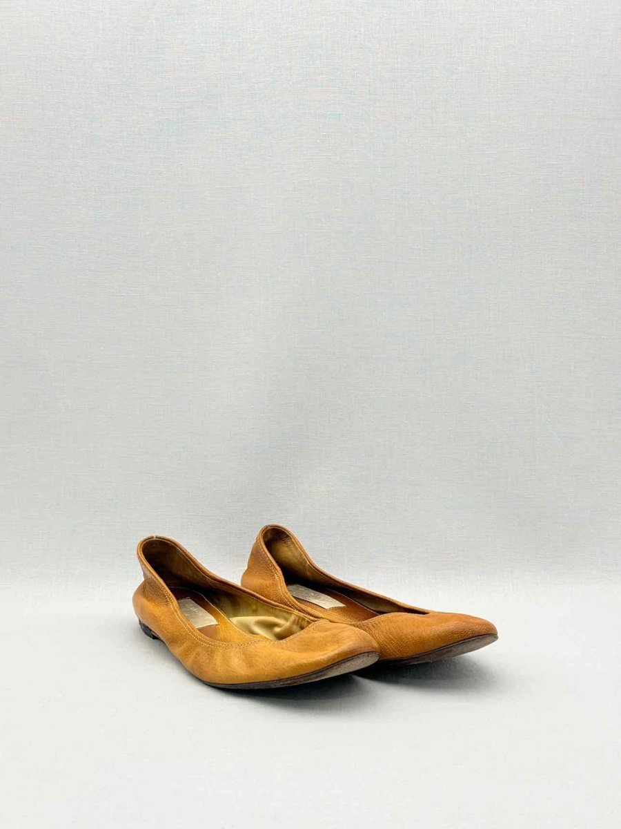 Pre-loved LANVIN Scrunch Tan Size EU 38 Ballet Flats at Reems Closet