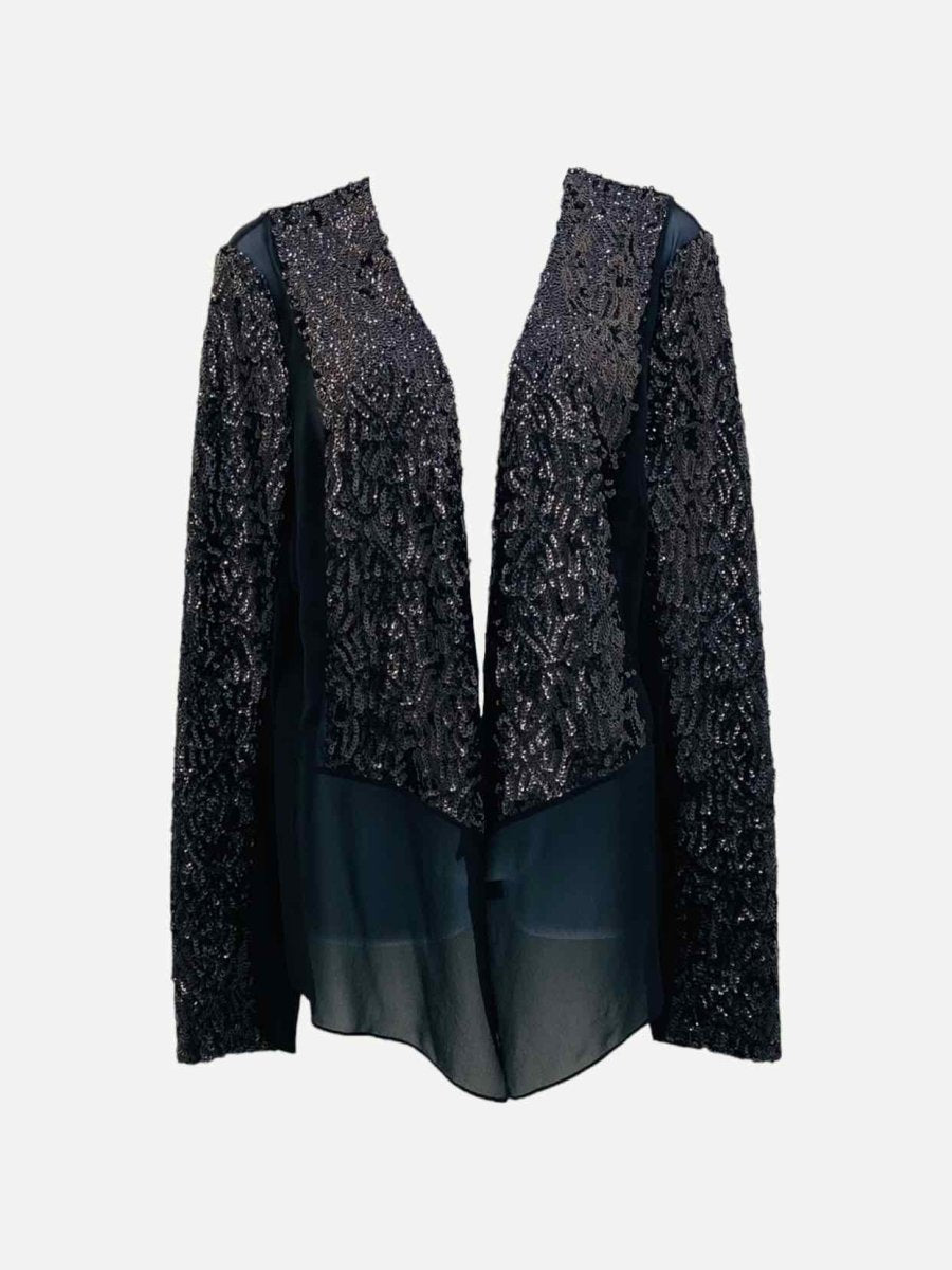 Pre - loved LANVIN Sheer Black Jacket at Reems Closet