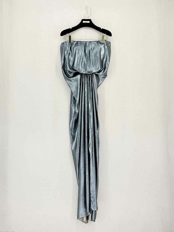 Pre-loved LANVIN Silver Size US 8 Long Dress at Reems Closet